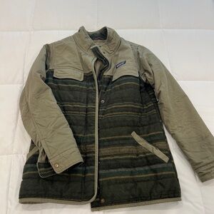 Patagonia Olive and Khaki Striped Jacket